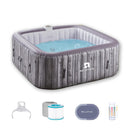 Relxtime 6 Person Square Inflatable Hot Tub 130 Massaging Air Jets Woodland Spa BMW001 - Like New