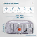 Relxtime 6 Person Square Inflatable Hot Tub 130 Massaging Air Jets Woodland Spa BMW001 - Like New