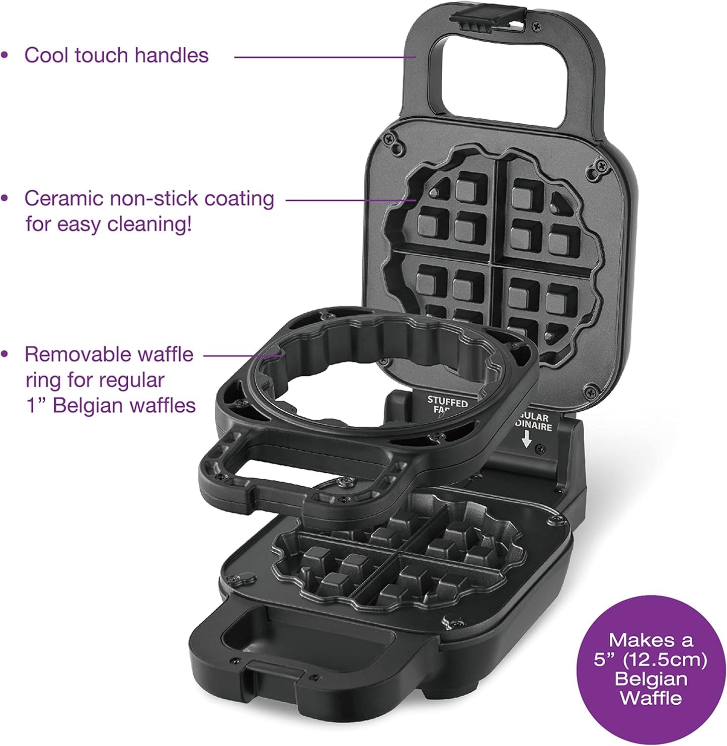 Salton Stuffed 1"-2" Waffle Maker WM2105 - Refurbished