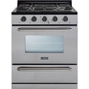 Unique Appliances 30-inch Freestanding Gas Range (Battery Ignition) UGP-30G OF2 S/S IMAGE 1