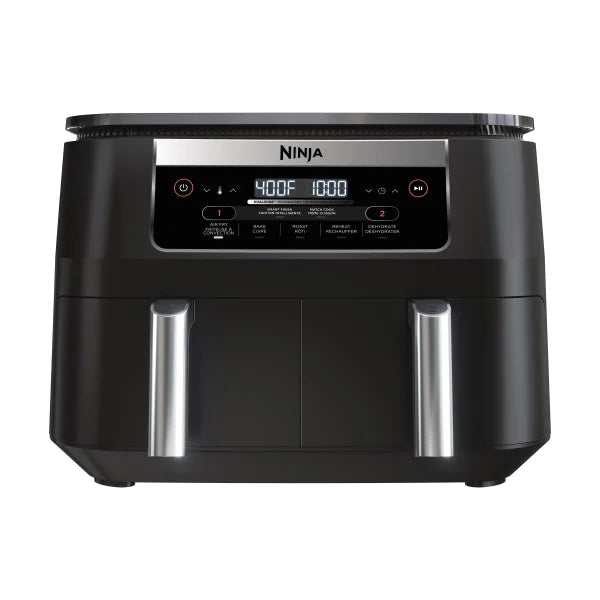 Ninja DZ090 Foodi 6 Quart 5 in 1 DualZone 2 Basket Air Fryer With 2 Independent Frying Baskets Match Cook Smart Finish To Roast Bake Dehydrate