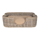 Tucker Murphy Pet™ 31" Tropical Handwoven Rattan Dog Bed with Machine Washable Cushion TEIL1032-L - Like New