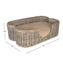 Tucker Murphy Pet™ 31" Tropical Handwoven Rattan Dog Bed with Machine Washable Cushion TEIL1032-L - Like New