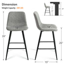 Mercury Row Seidman 26" Upholstered Low Back Counter Stool (Set of 2) in Grey *No Hardware*C005224940 - Like New