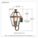 Quoizel Rue De Royal 2 Light 24 inch Aged Copper Outdoor Wall Lantern *no Light Bulb* RO8311AC - Pre-Loved