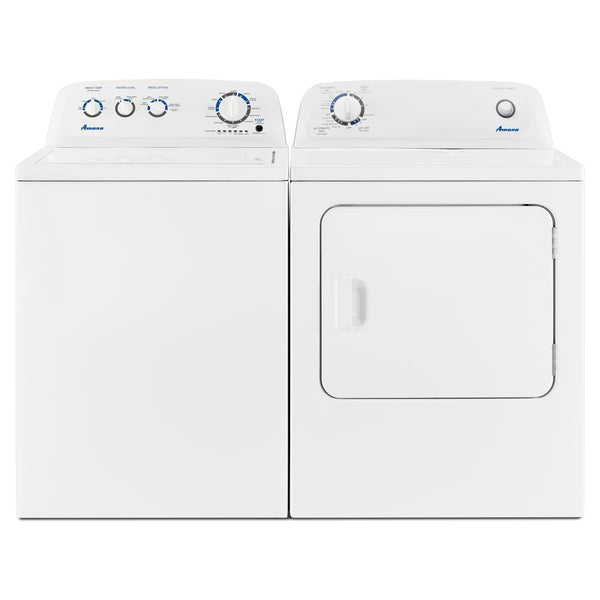 Amana 4.4 cu Washer and 6.5 cu Dryer Electric Laundry Set NTW4519JW/YNED4655EW - Scratch & Dent