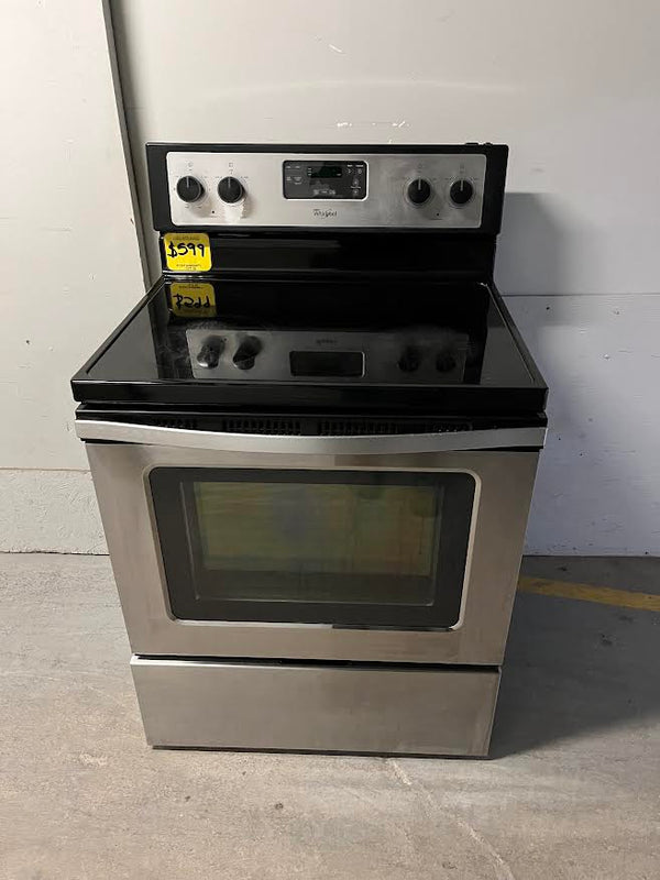 Used Whirlpool Stainless Steel Glass Top Range with Self Clean