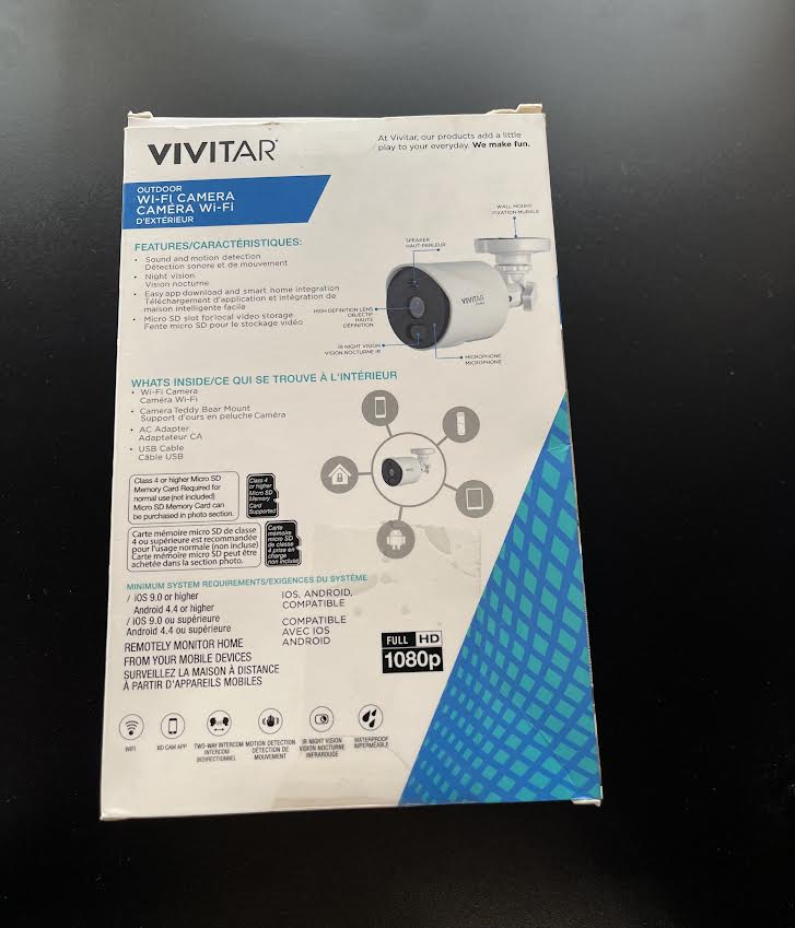 Vivitar Smart Wi-Fi Outdoor Security Camera IPC-484 - Refurbished