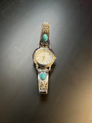 Montre vintage Accutime pour femme, couleur argent, à quartz, avec bracelet extensible WCCLE44 - Remis à neuf