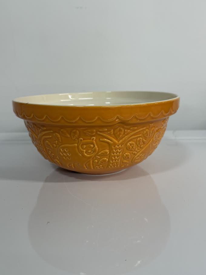 Mason Cash Earthenware 3 Piece In The Forest Embossed Mixing Bowl Set 2002.148/150/151 - Like New