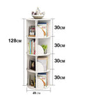 Intexca 4-Tier Rotating Wooden Bookshelf (White)