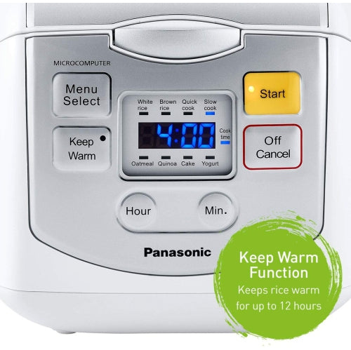 Panasonic 0.8 L / 4 Cup Microcomputer Controlled Rice Cooker SR-ZC075W - Refurbished