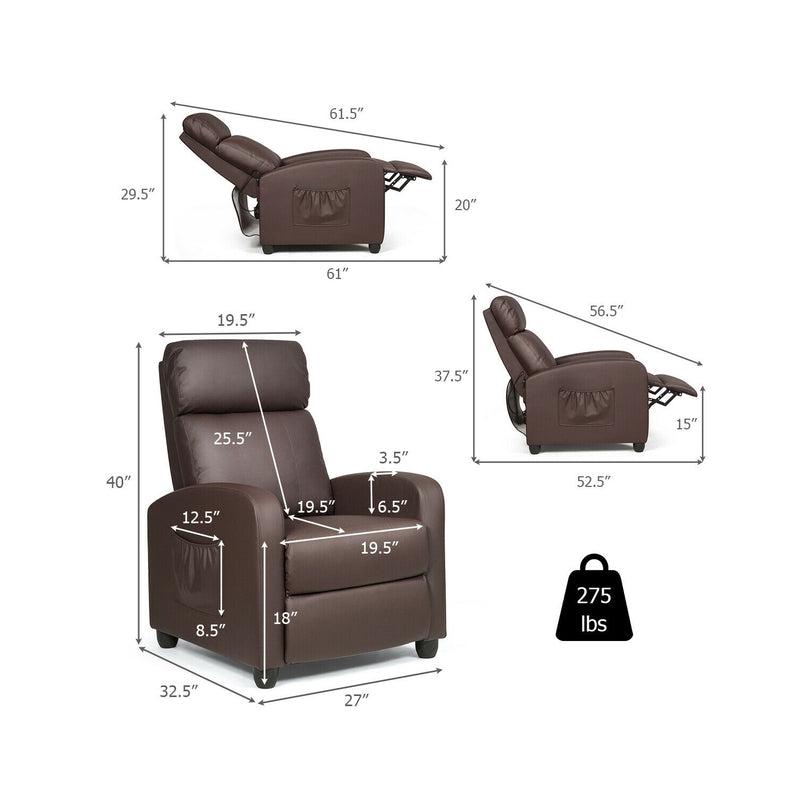 Giantex Faux Leather Reclining Massage Chair HV10332CF - Refurbished