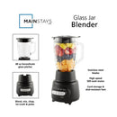 Mainstays 5 Speed Glass Jar Blender MS940340791404 - Refurbished