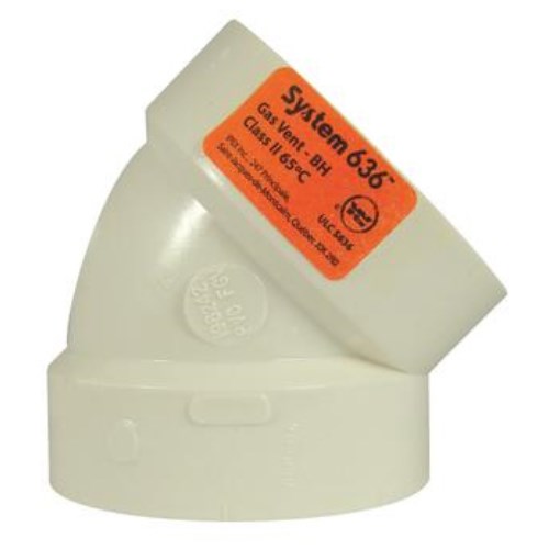 PVC 2" Hub 45 Degree Short Elbow