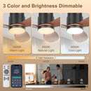 Ohniyou 42'' Flush Mount Ceiling Fan with Lights（Walnut Color）