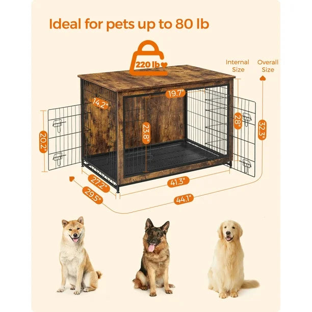 Feandrea Wooden 44" Dog Crate Table 4XRR416IHTJL - Like New