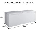 Kenmore 25 cu Convertible Chest Freezer/Fridge KCF25E-W - Scratch & Dent