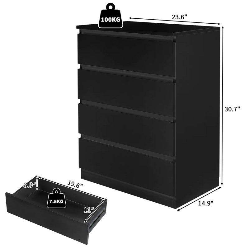 Wade Logan Black 4 Drawer Dresser C100723586 - Like New