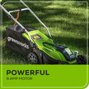 Tondeuse à gazon électrique Greenworks 9 A avec cordon de 14 pouces LMA123 - Remis à neuf