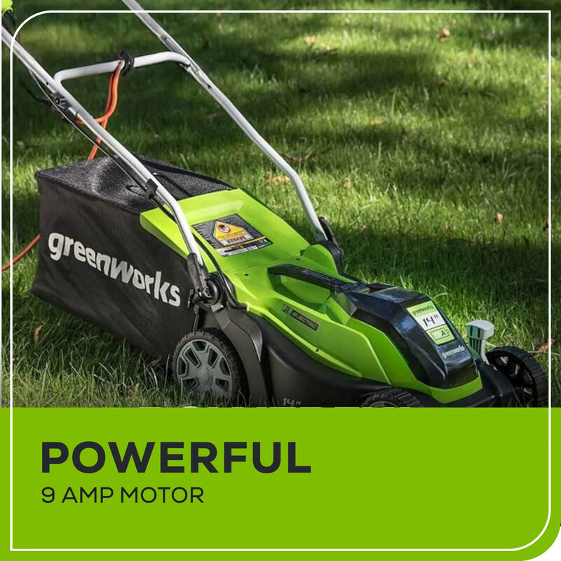 Greenworks 9 Amp Electric Lawn Mower with 14" Cord LMA123 - Refurbished