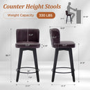 Red Barrel Studio Swivel Bar Stools in Brown - Set of 3