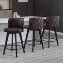 Red Barrel Studio Swivel Bar Stools in Brown - Set of 3