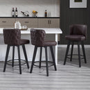 Red Barrel Studio Swivel Bar Stools in Brown - Set of 3