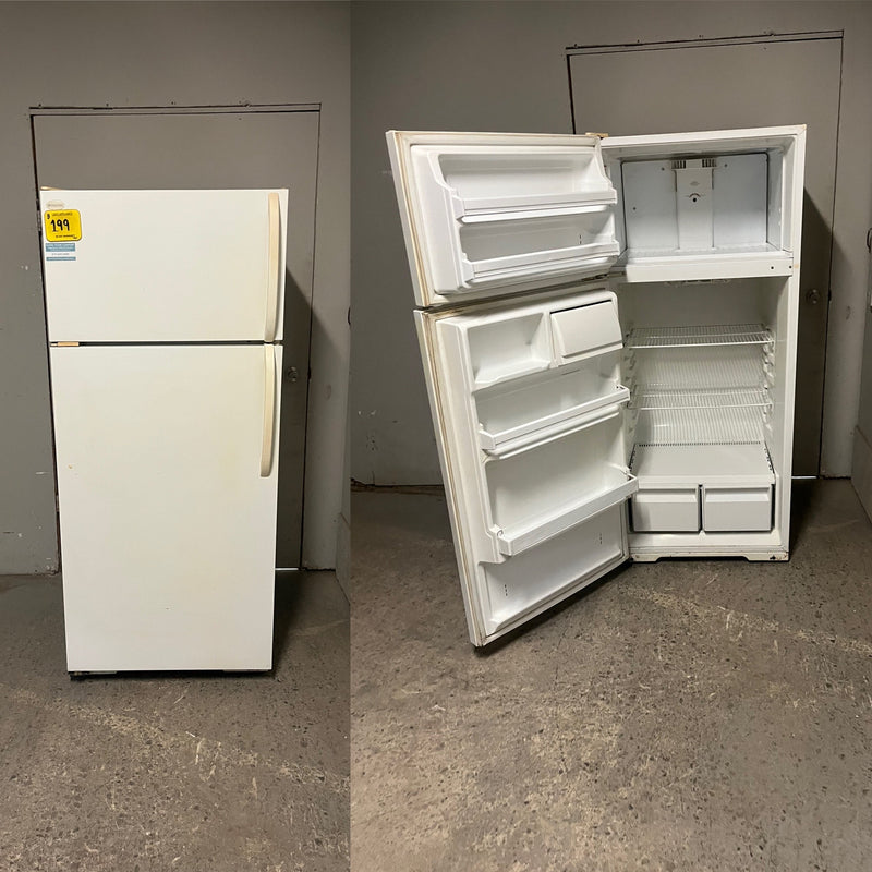 Used Frigidaire White/Almond Top Mount Fridge