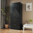 Ebern Designs Armoire Wardrobe with Three Drawers