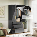 Ebern Designs Armoire Wardrobe with Three Drawers