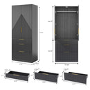 Ebern Designs Armoire Wardrobe with Three Drawers