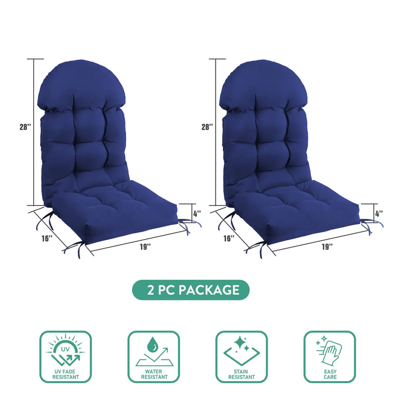 Red Barrel Studio 2 PCS Outdoor Adirondack Chair Seat Cushion in Navy C112200114 - Like New