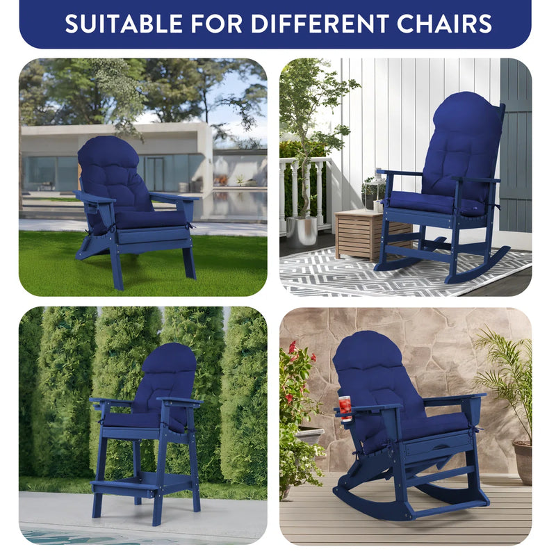 Red Barrel Studio 2 PCS Outdoor Adirondack Chair Seat Cushion in Navy C112200114 - Like New