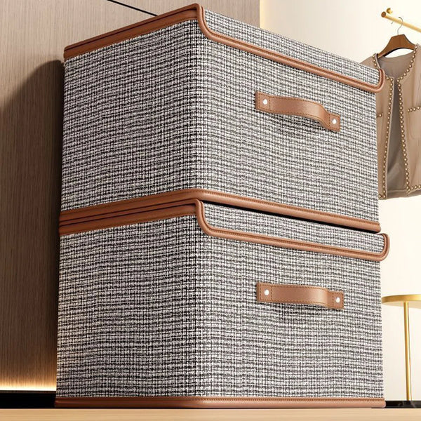 Latitude Run®  2 PCS Collapsible Storage Bins with Lids in Grey C112611329 - Refurbished