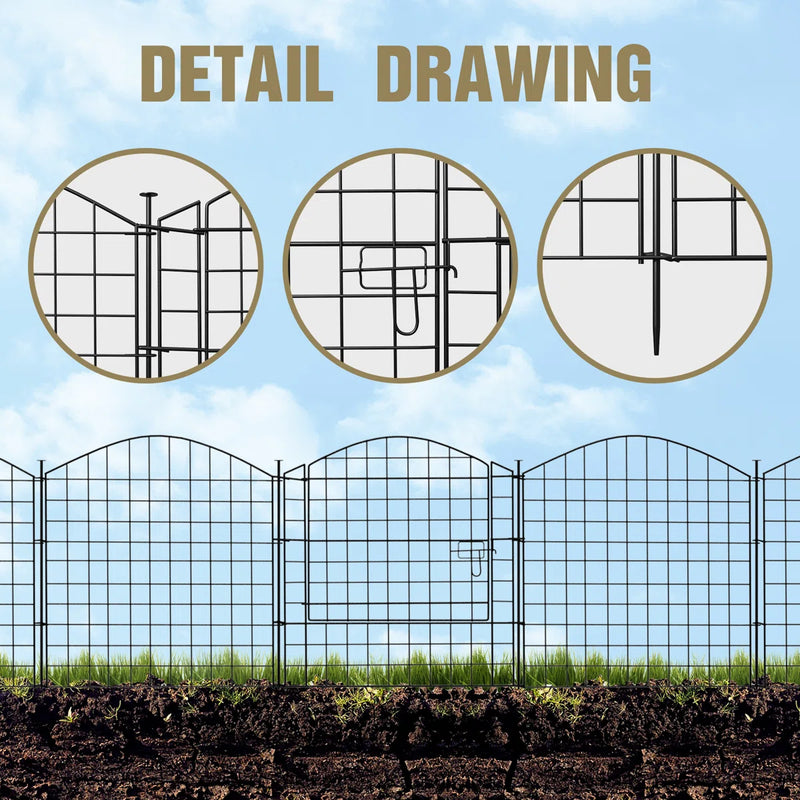 EFPerfect Black Metal Fencing with 5 Panels Included EFPT1254 - Like New