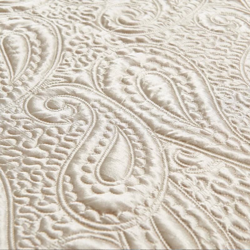 Home Soft Things 4 Piece Quilted Satin King Bedspread Set - Champagne - GHY-14015 - Refurbished