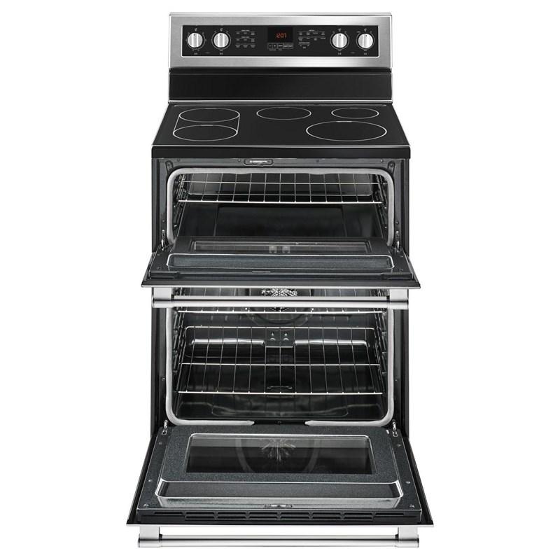 Maytag 30" 6.7 cu Double Oven Glass Top Range YMET8800FZ - Refurbished