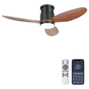 Ohniyou 42'' Flush Mount Ceiling Fan with Lights（Walnut Color）