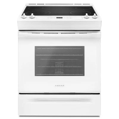 Amana 30" 4.8 cu Slide-In Glass Top Range YAES6603SFW - Scratch and Dent
