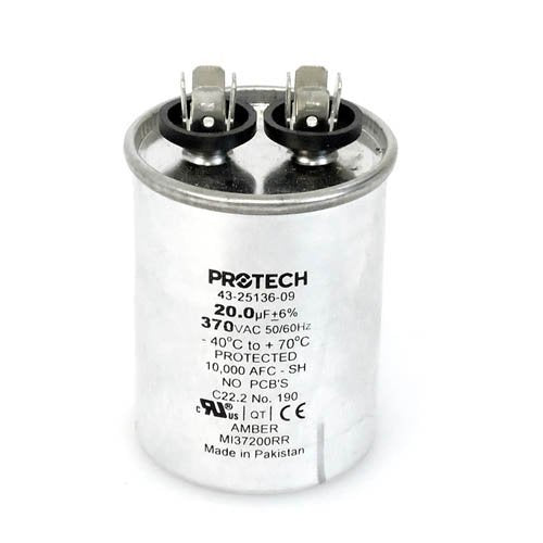 Rheem OEM Round Replacement Run Capacitor 20 UF/MFD 370 Volt