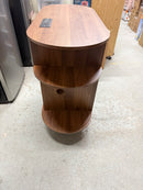 LUVIOHOME Round Record Player Stand with Charging Station & USB Ports *No Cabinet Doors*