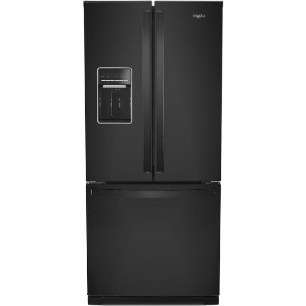 Whirlpool 30-inch, 19.7 cu.ft. Freestanding French 3-Door Refrigerator with Exterior Water Dispenser with EveryDrop® Filtration WRF560SEHB IMAGE 1