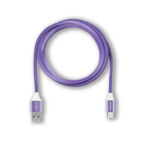 Merkury Innovations High Speed Charge + Sync USB-A to USB-C 6ft. Fabric Cable 6000207713739 - Refurbished