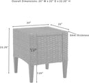 Crosley Rockport Outdoor Wicker Side Table, Light Brown
