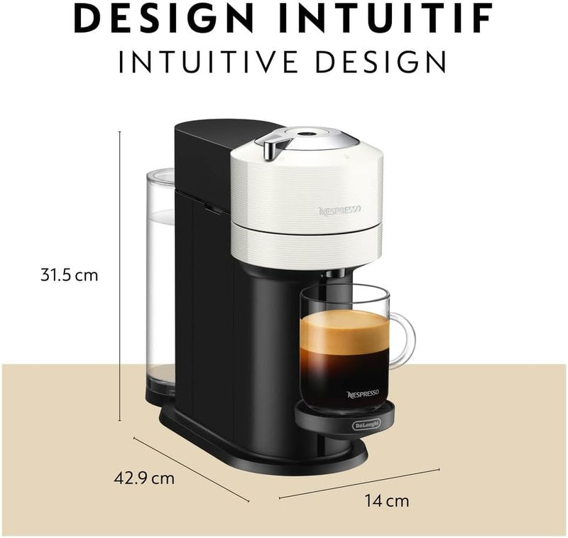 Nespresso Vertuo Next Single Serve Coffee and Espresso Machine by De'Longhi ENV120W - Refurbished