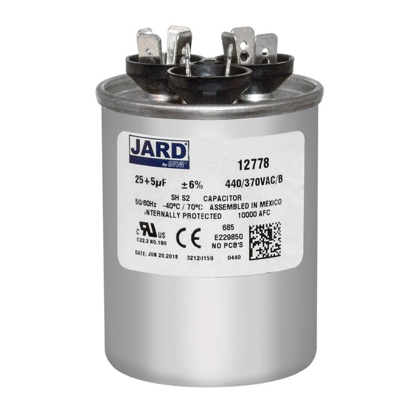 Jard Motor Dual Run Capacitor Round 25 + 5 uf MFD 440 Volt VAC