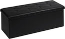 PINPLUS Faux Leather Folding Storage Ottoman Bench