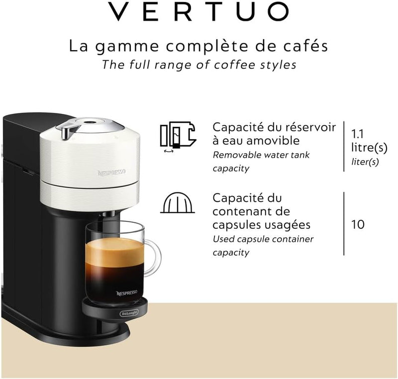 Nespresso Vertuo Next Single Serve Coffee and Espresso Machine by De'Longhi ENV120W - Refurbished