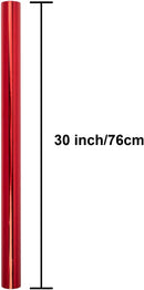 JIlJIl Red Wrapping Paper High-Gloss Metallic Design - 30" x 32 ft
